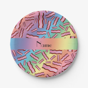Personalisiertes Regenbogenbakterium Pappteller