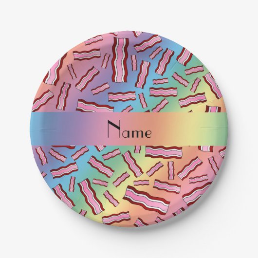 Personalisiertes Regenbogenbakterium Pappteller (Vorderseite)
