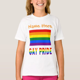 Personalisiertes Regenbogenflagge-T-Shirt für Mädc T-Shirt
