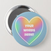 Personalisiertes Regenbogenherz Button (Vorne & Hinten)