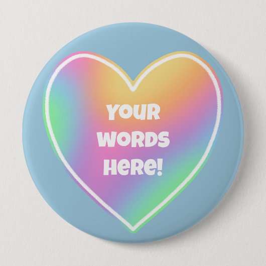 Personalisiertes Regenbogenherz Button (Vorderseite)
