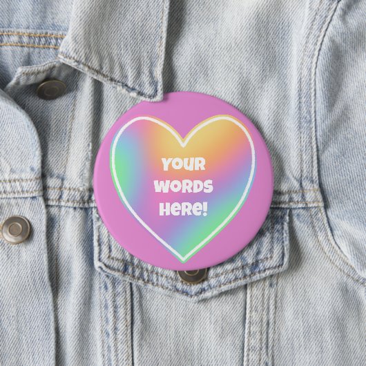Personalisiertes Regenbogenherz Button (Beispiel)