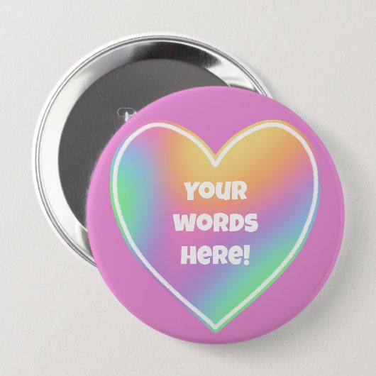 Personalisiertes Regenbogenherz Button (Vorne & Hinten)