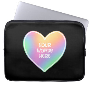 Personalisiertes Regenbogenherz Laptop-Sieb Laptopschutzhülle