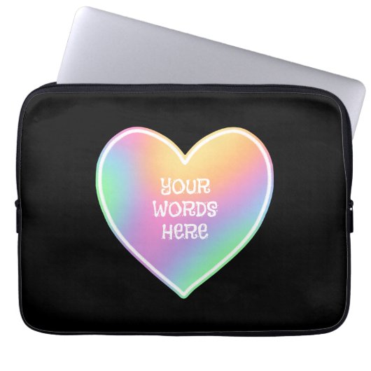 Personalisiertes Regenbogenherz Laptop-Sieb Laptopschutzhülle (Vorderseite)