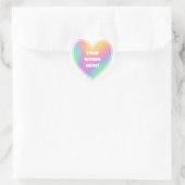 Personalisiertes Regenbogenherz Runder Aufkleber (Tasche)