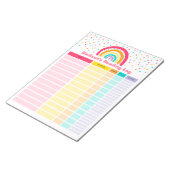 Personalisiertes Regenbogenlesungsprotokoll Notizblock (angewinkelt)