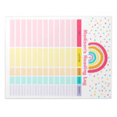 Personalisiertes Regenbogenlesungsprotokoll Notizblock (Vorderseite)