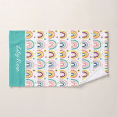 Personalisiertes Regenbogenmuster Badhandtuch Set (Handtuch)