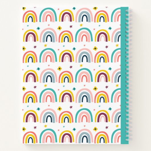Personalisiertes Regenbogenmuster Notizblock (Rückseite)