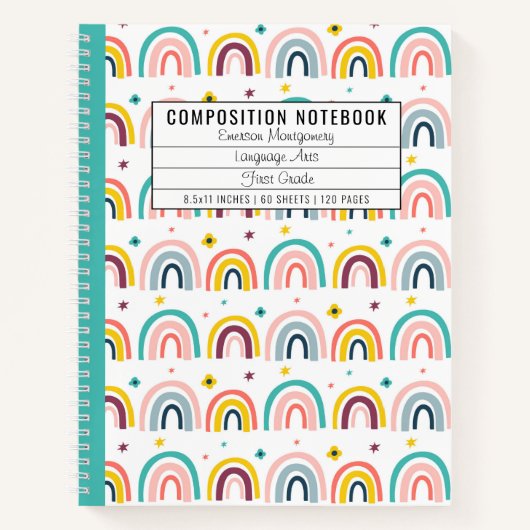 Personalisiertes Regenbogenmuster Notizblock (Vorderseite)