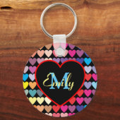 Personalisiertes Regenbogenmuster Schlüsselanhänger (Vorderseite)