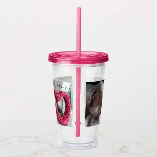 Personalisiertes Regenherz - Weimaraner Hund Acryltrinkbecher (Rechts)