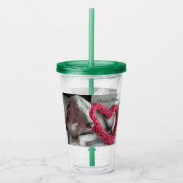 Personalisiertes Regenherz - Weimaraner Hund Acryltrinkbecher