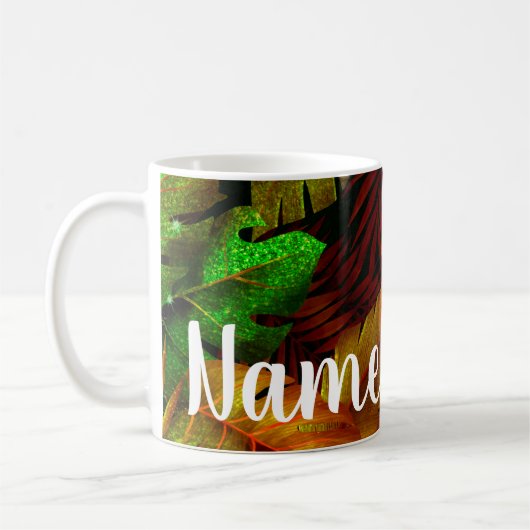 Personalisiertes Regenwald-Design Kaffeemaschine T Kaffeetasse (Links)