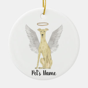 Personalisiertes Rehgrau Windhund-Sympathie-Gedenk Keramik Ornament