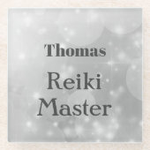 Personalisiertes Reiki-Masterdesign Glasuntersetzer (Vorderseite)