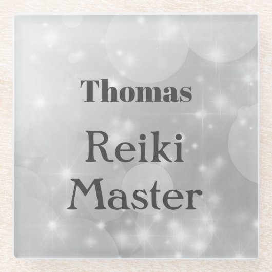 Personalisiertes Reiki-Masterdesign Glasuntersetzer (Vorderseite)