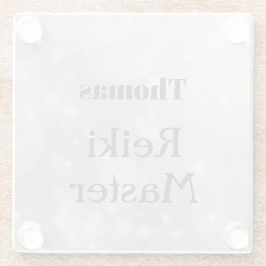 Personalisiertes Reiki-Masterdesign Glasuntersetzer (Rückseite)