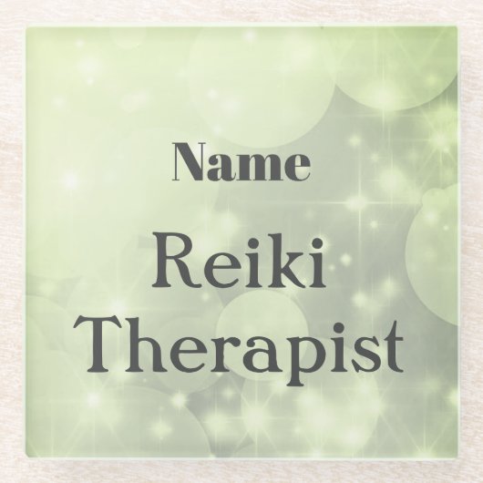 Personalisiertes Reiki Therapeut Glasuntersetzer (Vorderseite)