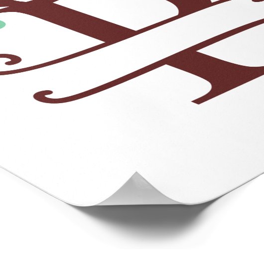 Personalisiertes Reinderbuchstabe P Teilmongramm Poster (Ecke)