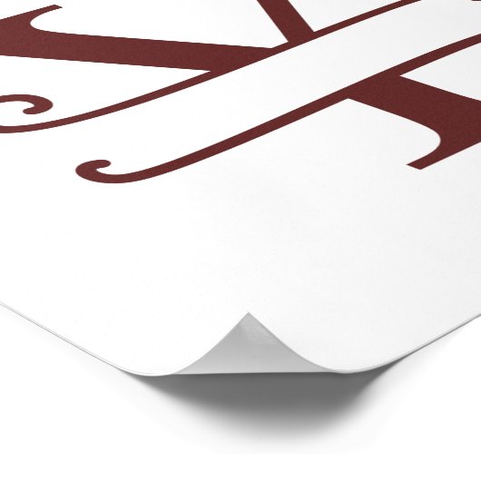 Personalisiertes ReinderLetter Y-Split-Monogramm Poster (Ecke)