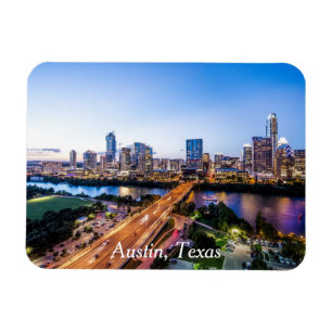 personalisiertes Reiseandenken Austin Skyline Magnet