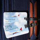 Personalisiertes Reiseflugzeug mit Monogramm Gepäckanhänger