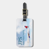 Personalisiertes Reiseflugzeug mit Monogramm Gepäckanhänger (Vorderseite vertikal)