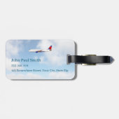 Personalisiertes Reiseflugzeug mit Monogramm Gepäckanhänger (Rückseite horizontal)