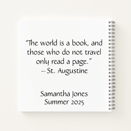 Personalisiertes Reisejournal | Custom Adventure B Notizblock (Rückseite)