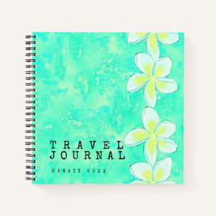 Personalisiertes Reisejournal mit tropischen Blume Notizblock