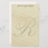 Personalisiertes Reißepapier für Monogramm R-Imita Briefpapier (Vorne/Hinten)