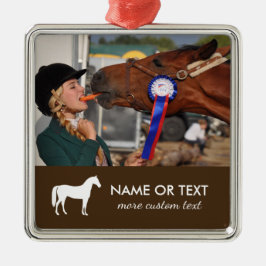 Personalisiertes Reiten Foto Reitsport Reiten Silbernes Ornament