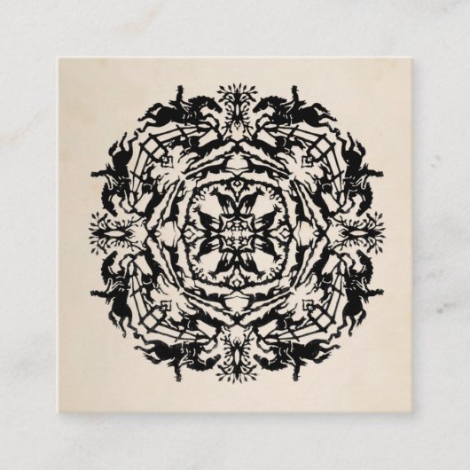 Personalisiertes Reiterkaleidoskop Quadratische Visitenkarte (Vorderseite)