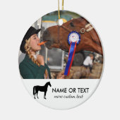 Personalisiertes Reitsport Foto Reiten Keramik Ornament (Links)