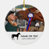 Personalisiertes Reitsport Foto Reiten Keramik Ornament (Hinten)