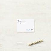 Personalisiertes "RElephant merkt" Grau und Blau Post-it Klebezettel (Auf Schreibtisch)