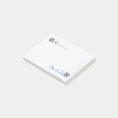 Personalisiertes "RElephant merkt" Grau und Blau Post-it Klebezettel (angewinkelt)