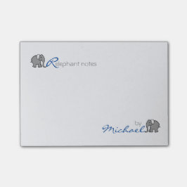 Personalisiertes "RElephant merkt" Grau und Blau Post-it Klebezettel