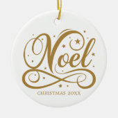 Personalisiertes religiöses Gold-Script-Weihnachte Keramik Ornament (Vorne)