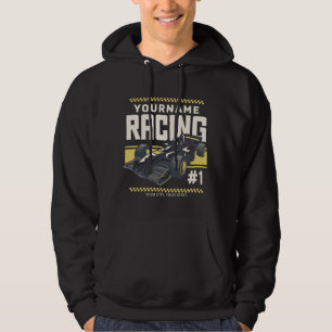 Personalisiertes Rennteam Schneller Rennwagen Fahr Hoodie