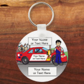 Personalisiertes Rennwagen, Lagerwagen - Männliche Schlüsselanhänger (Vorderseite)
