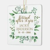 Personalisiertes Rentengeschenk Botanisches Grünes Keramikornament (Links)