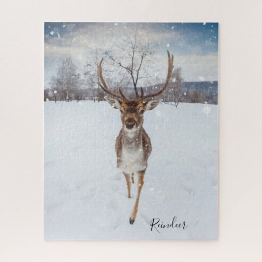 Personalisiertes Rentier-Foto Puzzle (Vertikal)