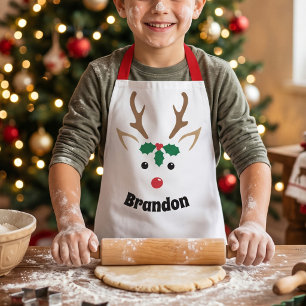 Personalisiertes Rentiergesicht Weihnachtsbacken Schürze