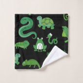 Personalisiertes Reptil Amphibientier Badhandtuch Set (Waschlappen)