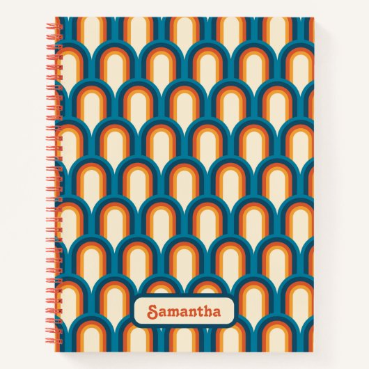 Personalisiertes Retro Arch Rainbow-Muster Notizblock (Vorderseite)