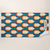 Personalisiertes Retro Arch Rainbow-Muster Strandtuch (Vorderseite)
