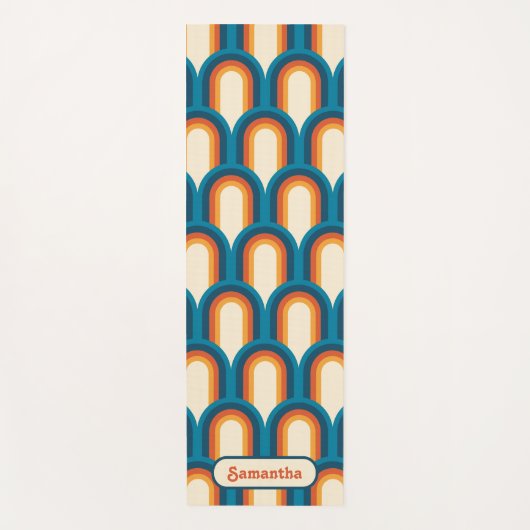 Personalisiertes Retro Arch Rainbow-Muster Yogamatte (Vorderseite)